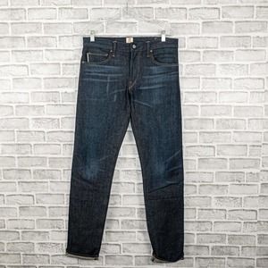 Hiroshi Kato Men's The Pen Laser Selvedge Denim Jeans in indigo raw Size 32